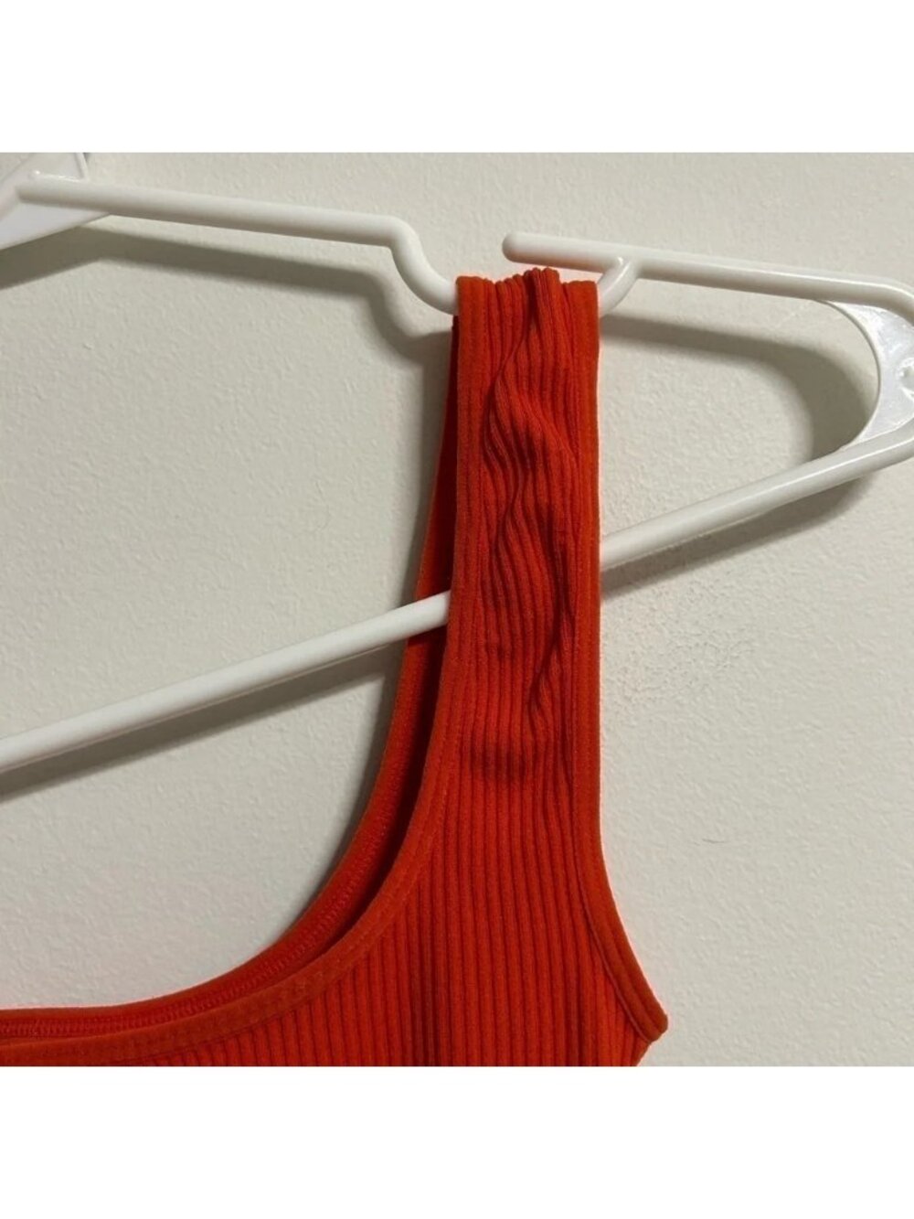 Dynamite Orange Ribbed One Shoulder Tank  Top‎ - Picture 2 of 3